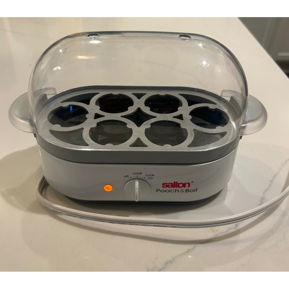 Salton Egg Cooker Poach & Boil Electric 6-Egg Capacity white Model EG1